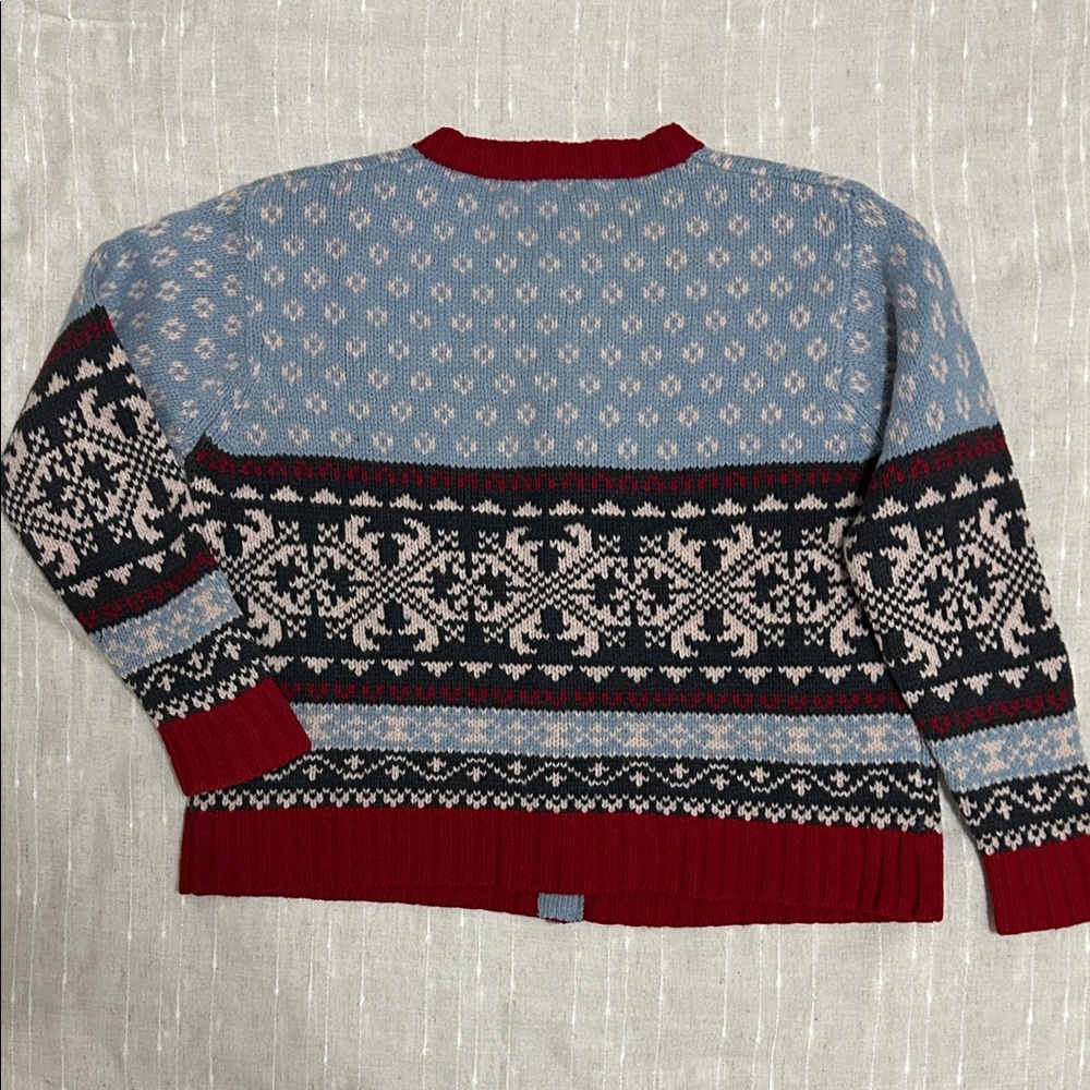 Eddie Bauer Red and Blue Knit Cardigan - Picture 3 of 3